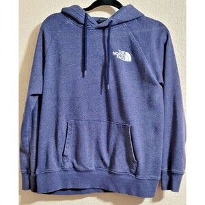 The North Face Women's Blue Hoodie Size Small Kangaroo Pocket Cotton Sweatshirt